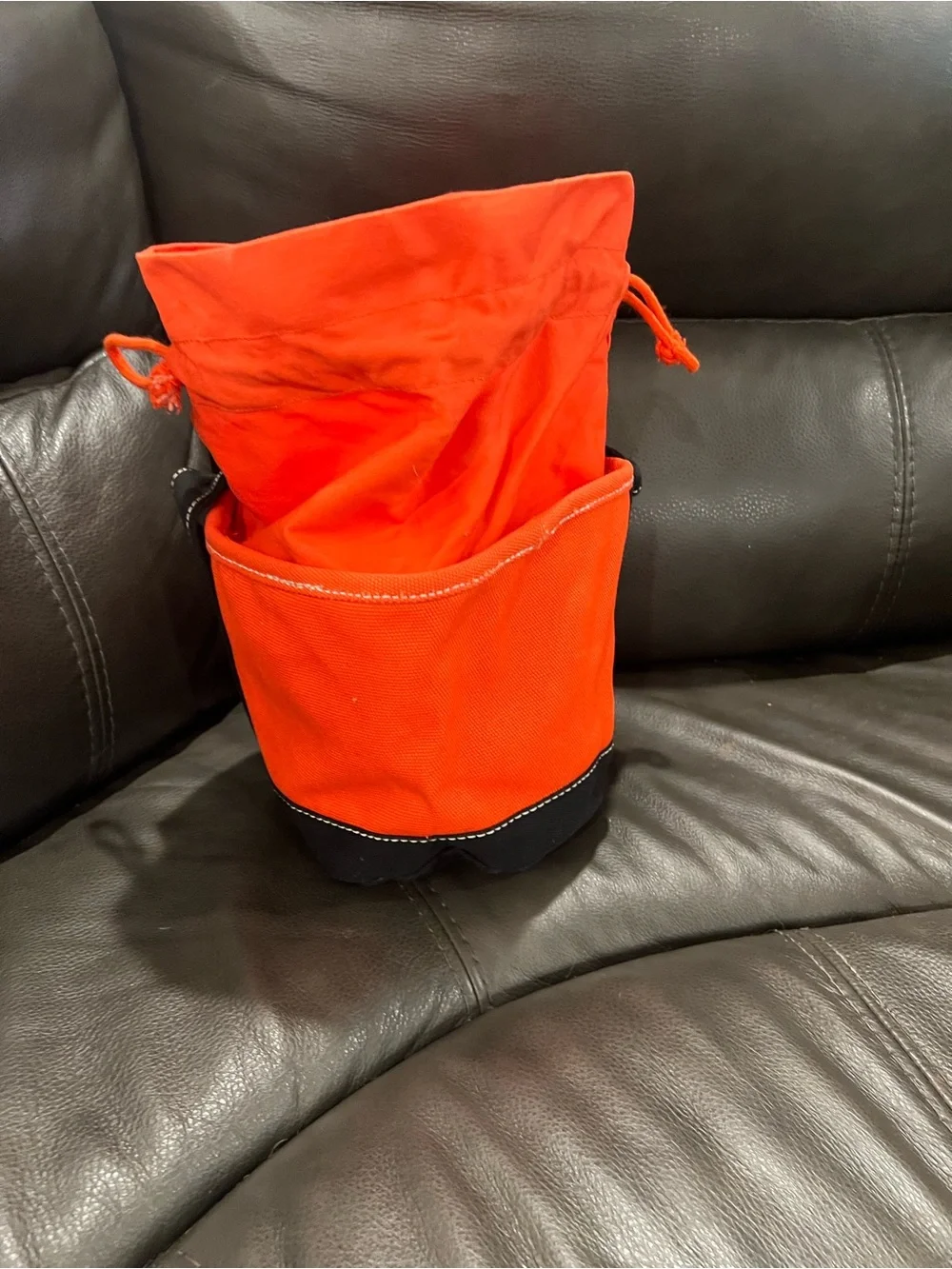Lands' End Orange and Black Jack-O'-Lantern Tote
